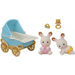 Sylvanian Families - Chokoladekanintvillinger -Sæt (Barnevogn)