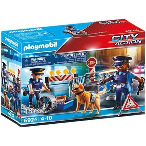 City Action - Politivejspærring - 6924 - 48 Dele - Playmobil - Onesize - Legetøj