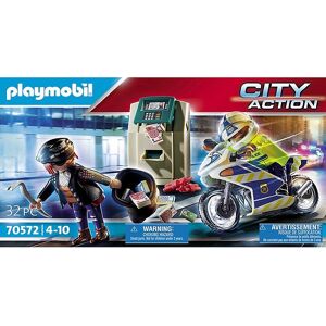 City Action - Politimotorcykel: Forfølgelse Af Pengerø - Playmobil - Onesize - Legetøj