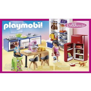 Dollhouse - Family Kitchen - 70206 - 129 Dele - Playmobil - Onesize - Legetøj