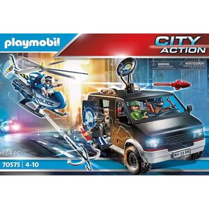 City Action - Politihelikopter: Forfølgelse Af Flugtbi - Playmobil - Onesize - Legetøj