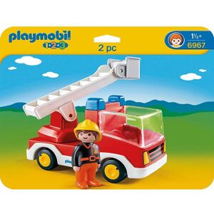 1.2.3 - Brandbil Med Stige - 6967 - 2 Dele - Playmobil - Onesize - Legetøj