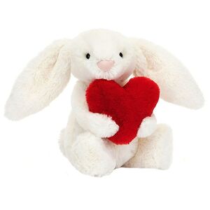 Jellycat Bamse - Small - 18x9 Cm - Red Love Heart Bashful Bunny - Jellycat - Onesize - Bamse