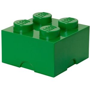 Storage Opbevaringsboks - 4 Knopper - 25x25x18 - Grøn - Lego® Storage - Onesize - Boks