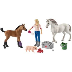 Schleich Farm World - 10 Cm - Dyrlægebesøg M. Heste 42486 - Schleich - Onesize - Legetøjsdyr