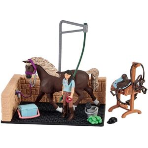 Schleich Horse Club - 20x16cm - Vaskeplads M. Emily & Luna 42438 - Schleich - Onesize - Legetøjsdyr