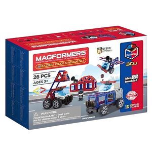 Magformers Amazing Police And Rescue Sæt - 26 Dele - Magformers - Onesize - Magnetlegetøj