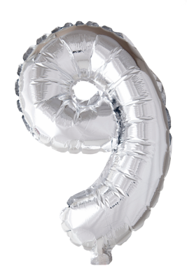 Hisab joker Folie Balloon tallene 0-9 i sølv 41 cm (4)
