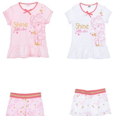 Disney Frost Elsa T-shirt med shorts (Rosa, 5 ÅR - 110 CM)