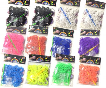 Rainbow Solid farve Loom bånd i mange farver til bedøvelse smykker! (400 delar, Mörkblå)