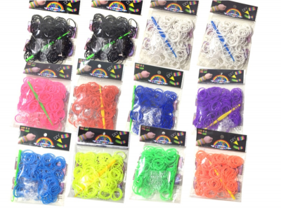 Rainbow Neon Farvede Loom Bands - få endnu skarpere farver til dit armbånd (200 dele) (200 delar, Orange)