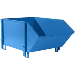 eurokraft pro Recipiente de chapa de acero, capacidad 1 m³, sin trampilla de vertido abatible, azul luminoso