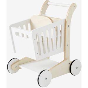 VERTBAUDET Carrito de compras de madera blanco