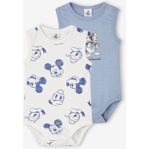 Pack de 2 bodies sin mangas para bebé Disney® Mickey y Donald azul claro