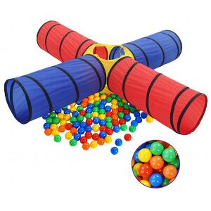 vidaXL Túnel De Juegos Para Niños Con 250 Bolas Multicolor