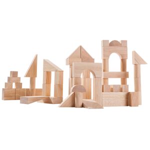 PLAN TOYS Bloques de construcción de madera de 50 piezas