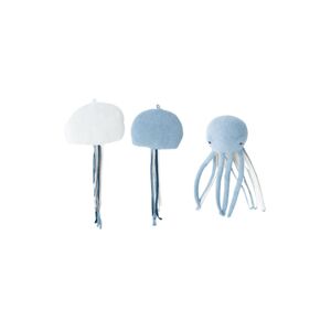 Crochetts Pack peluches pared medusas, pulpo azul claro y blanco