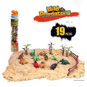 WILD PREDATORS Dinosaurios tubo 19 piezas