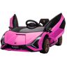 Homcom Coche Eléctrico Lamborghini SIAN 12V para Niños de +3 Años con Mando a Distancia Música MP3 USB y Faros 3-8 km/h 108x62x40cm Rosa AOSOM ES