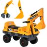 Homcom Tractor sin Pedales para Niños de 2-3 Años Excavadora Correpasillos Luces Música y Espacio de Alamcenaje Oculto 90x28x58 cm Amarillo Aosom.es