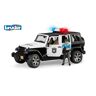 BRUDER   Máquina policial   Jeep Wrangler Unlimited Rubicon Policía + figura   1:dieciséis