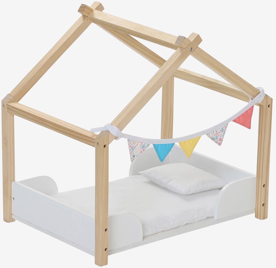 VERTBAUDET Cama cabaña para muñecas de madera FSC® multicolor