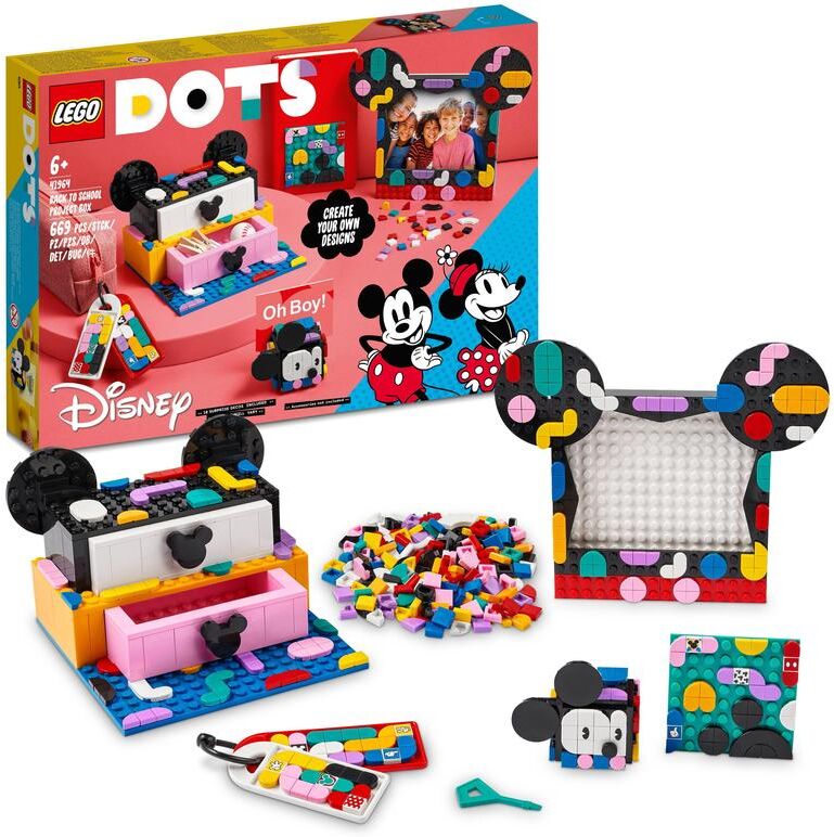 LEGO® DOTS Mickey Mouse y Minnie Mouse: Caja de Proyectos de Vuelta al Cole 41964