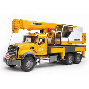 MACK Granite Liebherr crane truck Bruder Rakennuskoneet 02818