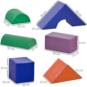 HOMCOM 11 blocs de construction en mousse XXL - modules de motricité - jouets éducatifs - certifiés normes EN71-1-2-3 - mousse EPE revêtement PU multicolore - Publicité