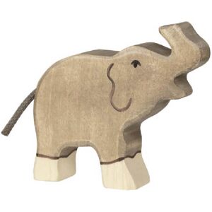 Figurine Holtztiger Petit Elephant trompe haute