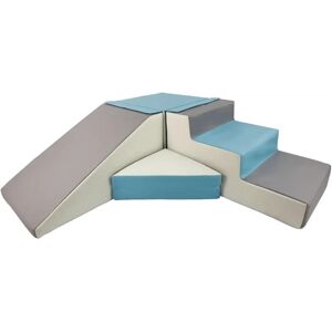 Set de 4 blocs en mousse pour le jeu blanc, bleu clair, gris