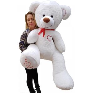 Nounours en peluche enorme Teddy Bear 75+85 blanc-rouge