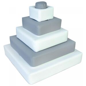 Pyramide- lot de 6 gros blocs blanc,gris