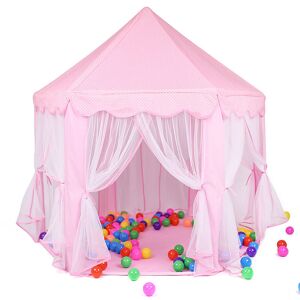 SKECTEN Tente Pliable Portative de Jeu pour Enfants Princesse Pop Up Chateau Filles Jouet Tente (Rose) Pour Maison Plage, etc - Publicité