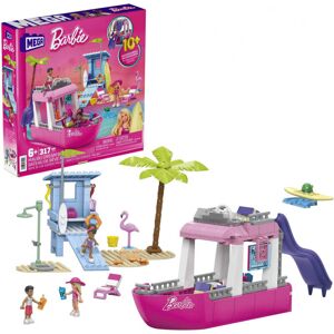 Mattel - Mega Barbie Bateau De Rêve Malibu à Construire Avec 317 Blocs, Dont 3 Mini-Poupées à Assembler, 2 Animaux, Et Accessoires De Mode Et De - Publicité