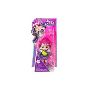 Mattel - Barbie Extra Mini Minis - HLN46 - Poupée articulée 8.5 cm avec robe pull imprimé extraterrestre et bonnet peace - Publicité