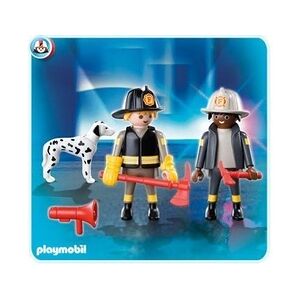 PLAYMOBIL Blister Pompiers et Chien - Publicité