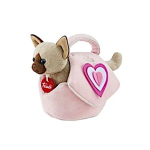 Trudi chat en peluche dans un sac filles 29 cm en peluche rose/brun - Publicité