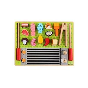 GENERIQUE Enfants Barbecue En Bois Set de Cuisine Jeux de Simulation Playset Tout-Petits Bois Jouets Alimentaires BT833 - Publicité