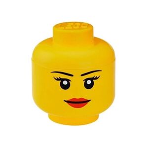 Lego boîte de rangement tête de fille mini 10 x 11 cm polypropylène jaune - Publicité