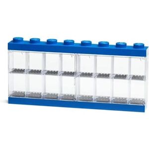 Lego vitrine 16 mini figurines 38,2 x 18,4 cm en polypropylène bleu - Publicité