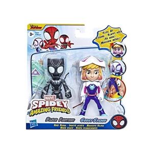 Hasbro Spider-Man Spidey and His Amazing Friends - F2243 - Identité secrète - Pack 2 pcs Figurines articulées 10cm - Ghost-Spider+ Black Panther - Publicité