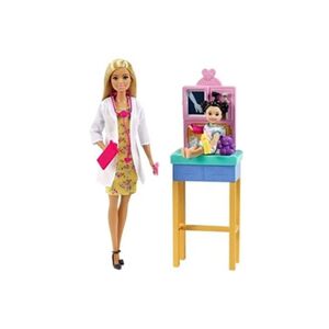 - Coffret Metier Barbie Docteure avec poupees Barbie et patiente, et accessoires medicaux - Poupee Mannequin - Des 3 ans - Publicité