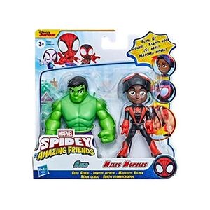 Hasbro Spider-Man Spidey and His Amazing Friends - F2245 - Pack 2pcs Figurines articulées 10cm - Hulk & Miles Morales - Publicité