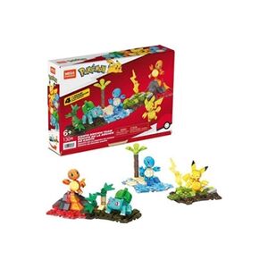 Mattel Mega Construx Pokémon - HFG05 - Equipe de la région de Kanto - Ensemble 4pcs figurines articulées à construire 5cm - pikachu, carapuce, salameche, - Publicité