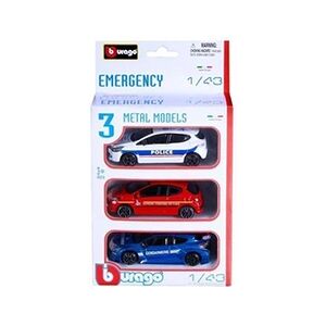 Bburago Pack de 3 véhicules d'urgence Collection Emergency 1/43 - Publicité