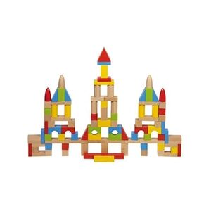 Goki Wooden building blocks in bag, 100pcs. Publicité