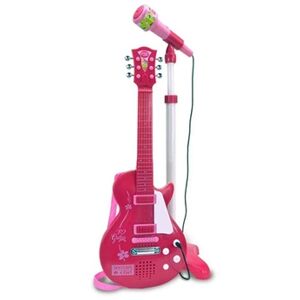 Bontempi guitare rock électronique avec microphone 112 cm rose - Publicité
