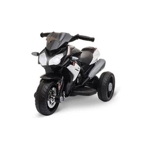 HOMCOM Moto électrique pour enfants 3 roues 6 V 3 Km/h effets lumineux et sonores noir - Publicité