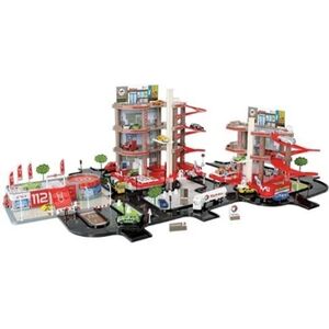 Starlux coffret super garage 2 stations services complètes avec base pompiers 5 mètres de routes total - Publicité